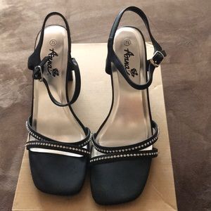 Black rhinestone shoes